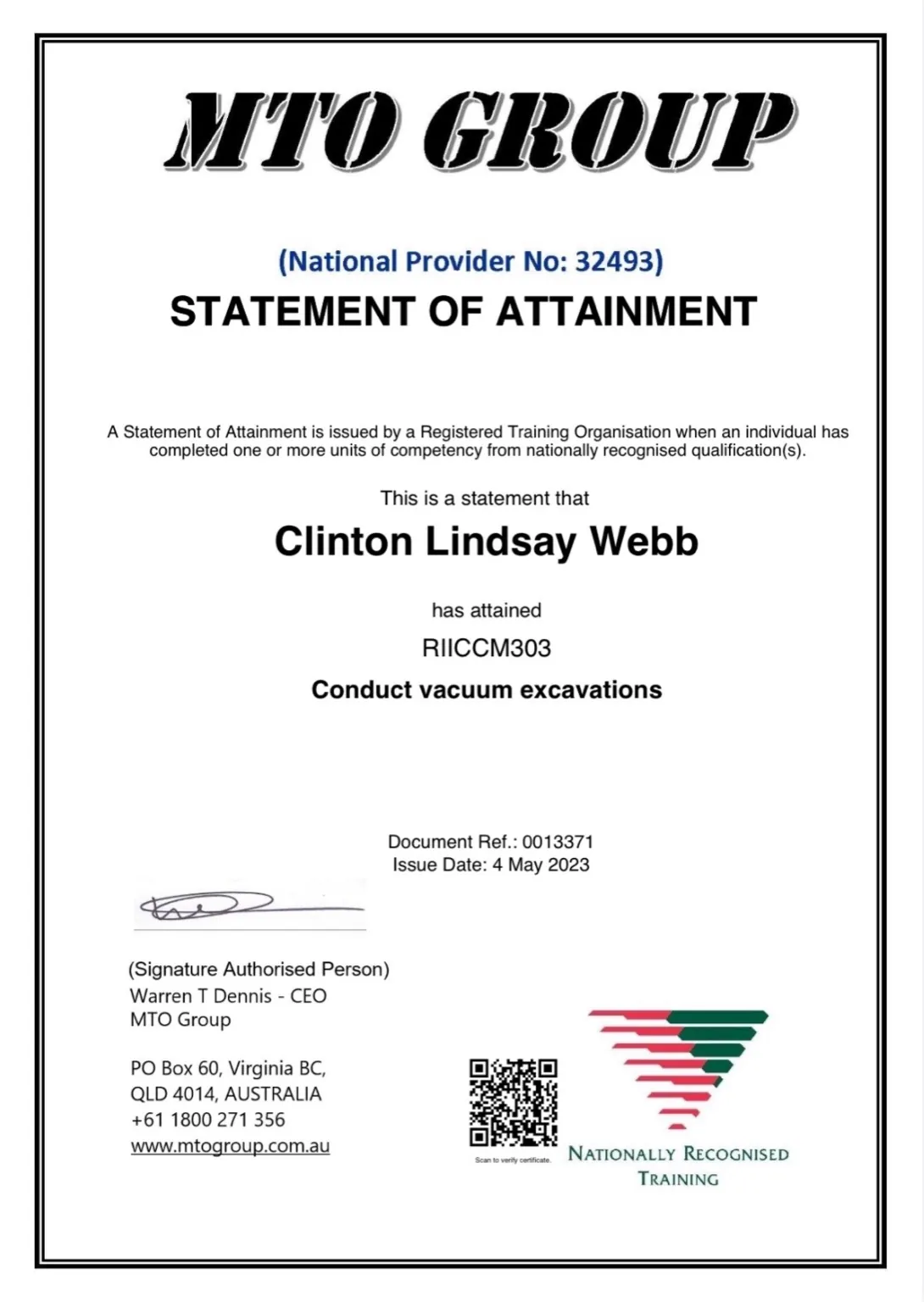24 Hour Service Certificate - Vac to the Future QLD Pty Ltd